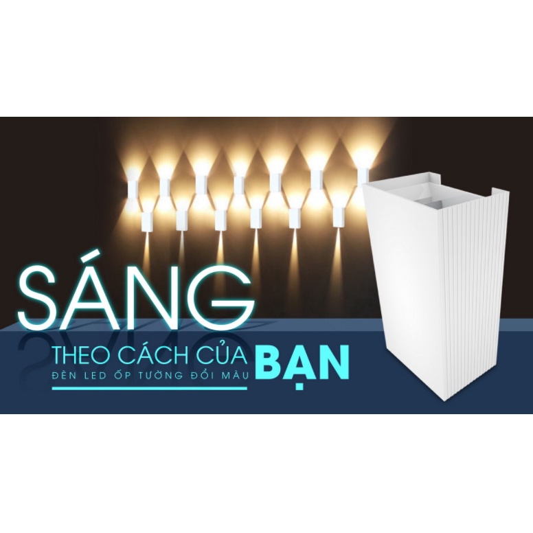 Đèn LED gắn tường đổi màu chính hãng Rạng Đông Model: LN18 ĐM 83x60/6W