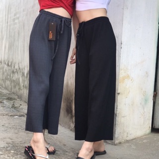 Quần dập ly ống rộng