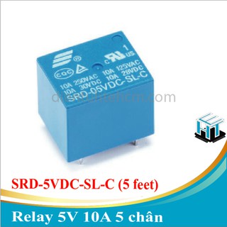 Relay 5V 10A 5 chân SRD-5VDC-SL-C hàng chuẩn SONGLE