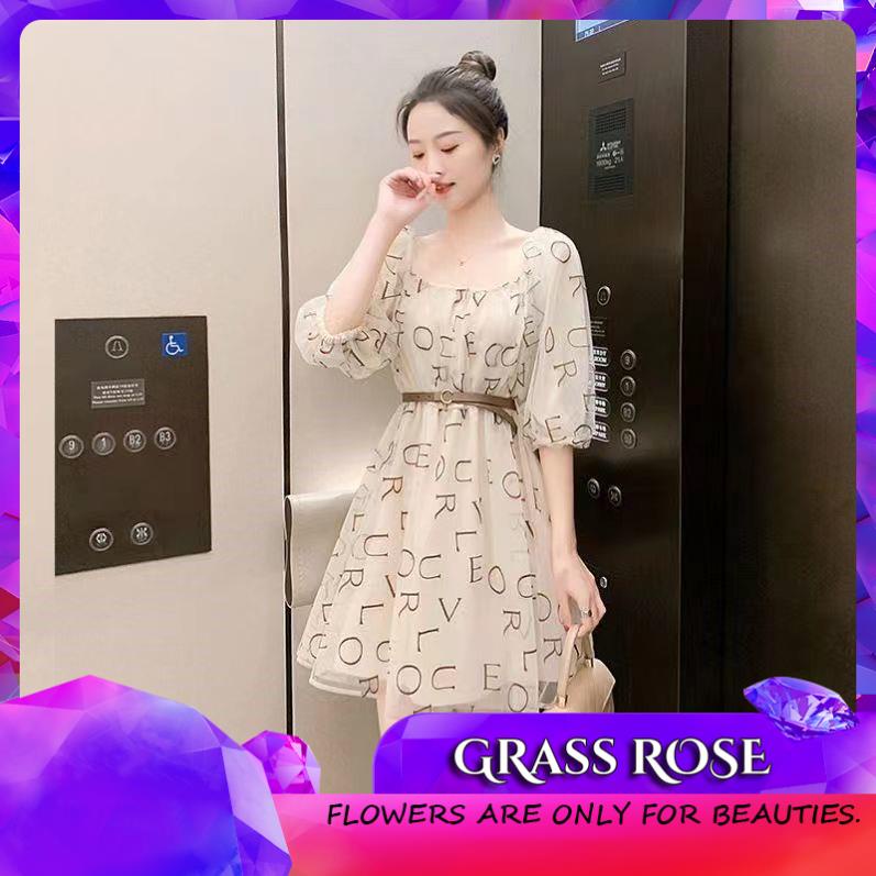 Đầm Chiffon Dáng Dài Phối Thắt Lưng Phong Cách Pháp Thời Trang Mùa Hè Hàng Mới Chất Lượng Cao