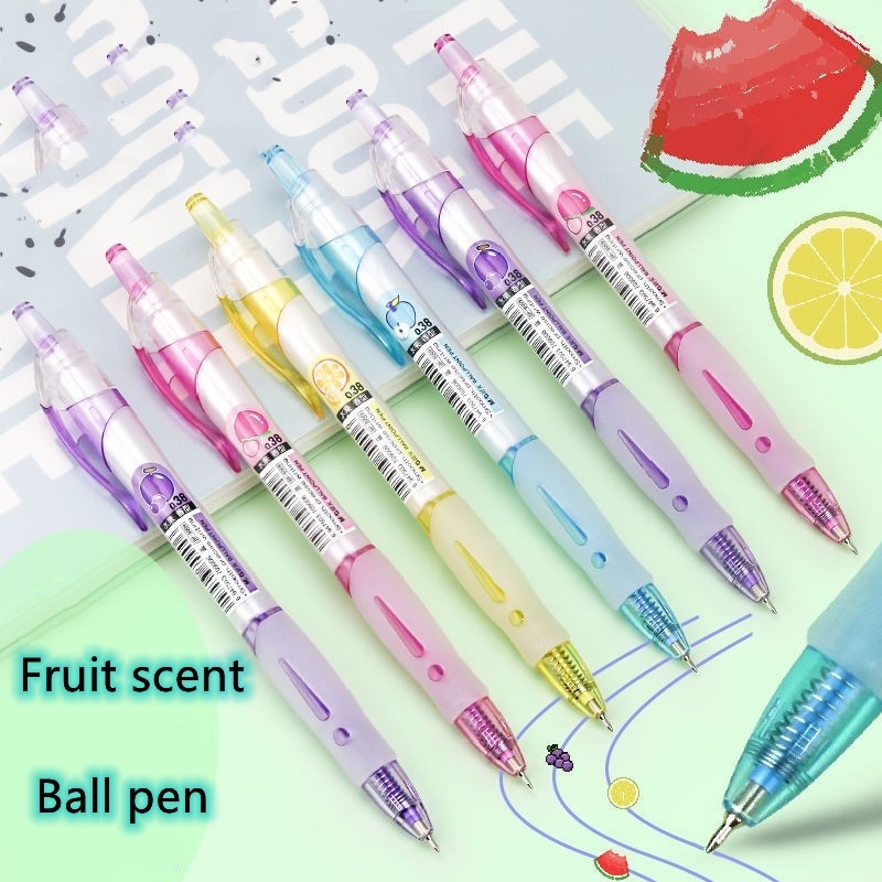 Bút bi nước mực gel bút bi cute mực xanh dương ngòi 0.38 mm màu Hoa quả dễ thương