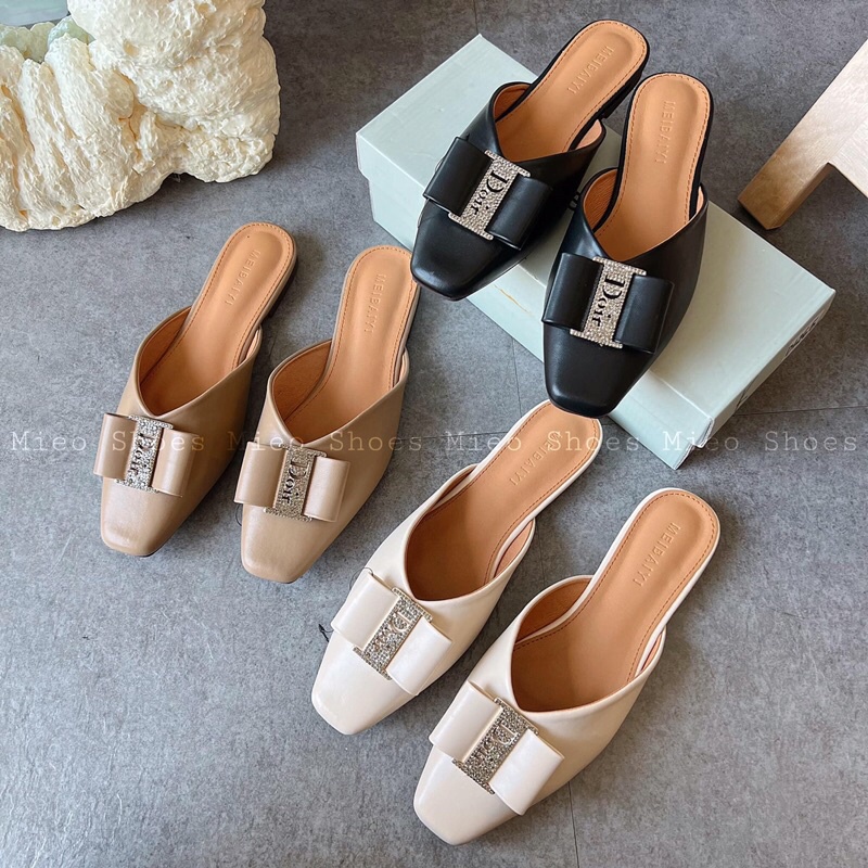 GIÀY SỤC NƠ XẾP DA MỀM CỰC XỊN ( D1264 D1265 D1266 )