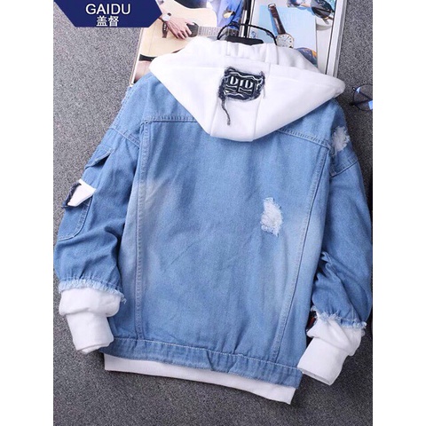 Áo Khoác Nữ Nam Jean UNISEX Form Rộng Nam Nữ Màu Xanh và Đen, Áo khoác bò nữ form rộng suông fashion best