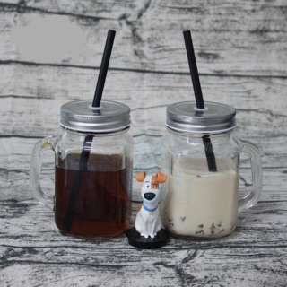 Combo 2 ly trà sữa 450ml có lỗ cắm ống hút