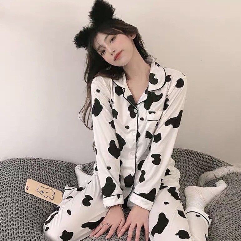 Set Bộ Pijama Bò Sữa DD From Rộng Unisex Lapi VN, Đồ Bộ Mặc Nhà Tay Dài Freesize 6