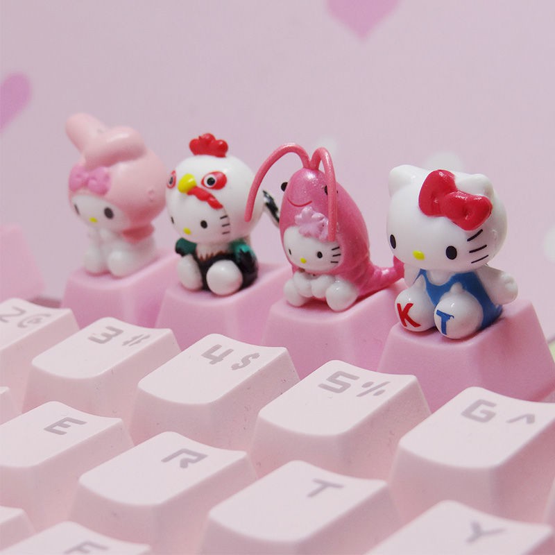 Nút bàn phím Hello Kitty màu hồng xinh xắn
