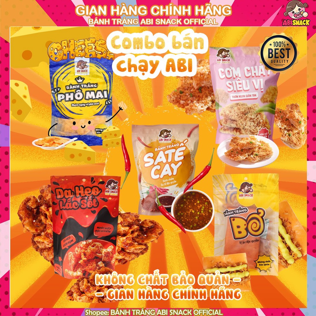 Combo 5 món bánh tráng abi bùng vị bơ, sate, phomai - ảnh sản phẩm 1