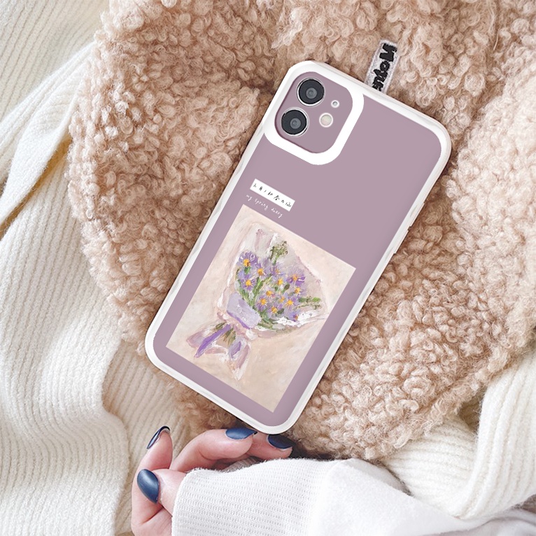 Ốp lưng iphone bó hoa nhỏ cạnh vuông chống sốc cho iphone 11 7plus 8plus x xsmax 11pro max 12pro 12promax13promax tr1060