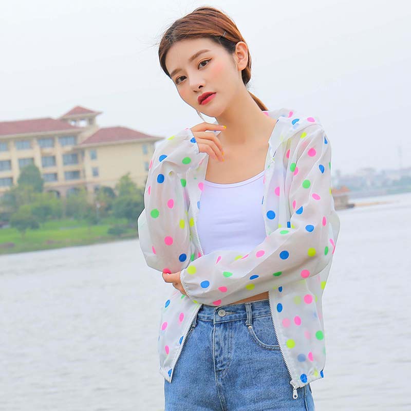 Áo Khoác Chống Nắng Tia Cực Tím Mỏng Khô Nhanh Có Mũ Trùm Đầu Màu Trơn Phong Cách Mới Mùa Hè Cho Nữ