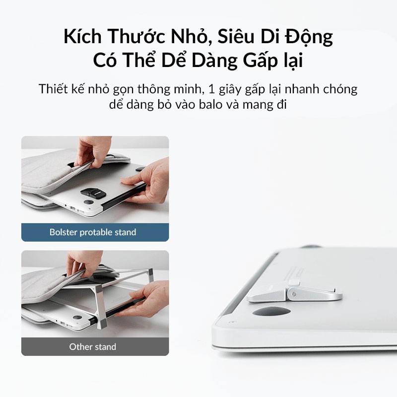 Đế Tản Nhiệt Laptop NILLKIN Bolster Portable Stand, Chất Liệu Hợp Kim Kẽm, Có Thể Gập Lại, Dùng Cho Laptop 13 - 17 inch