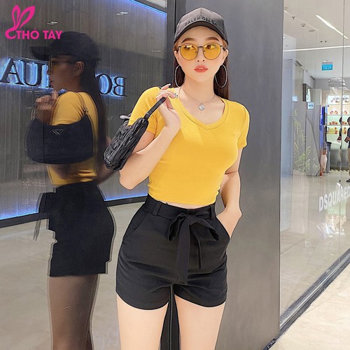 [Mã BMBAU50 giảm 7% đơn 99K] Áo thun nữ croptop cổ tim - THỎ TÂY | BigBuy360 - bigbuy360.vn