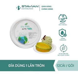 Đĩa dùng một lần làm từ bã mía Green Eco( 12 cái/ gói)