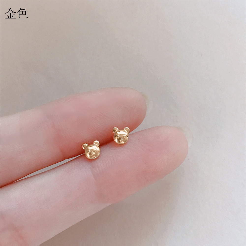 Khuyên Tai Hình Gấu Hoạt Hình Mini Đơn Giản Dễ Thương Cho Nữ