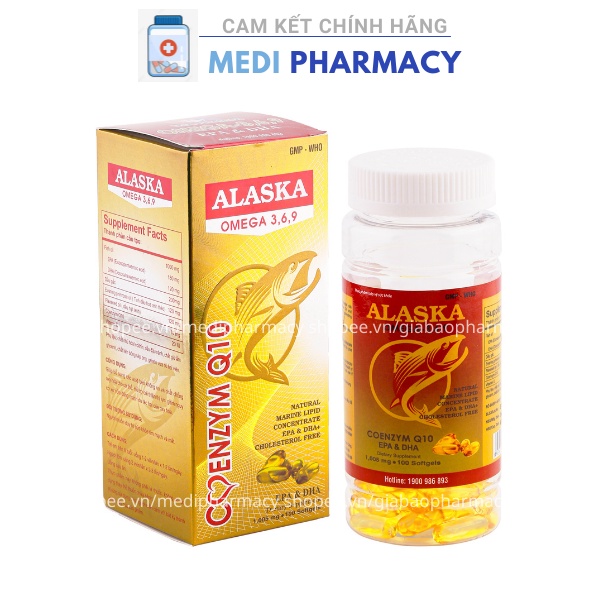 Viên dầu cá Alaska Omega 369 bổ não, sáng mắt, khỏe tim mạch (Hộp 100 viên)