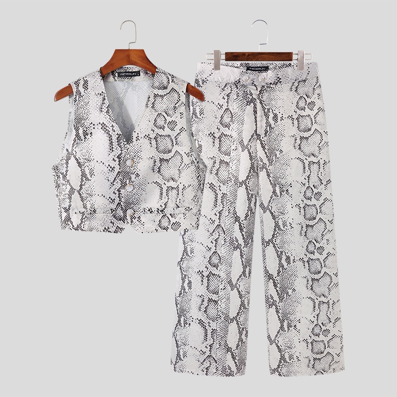 Set Áo Croptop Sát Nách Và Quần Dài Phong Cách Hippie Thời Trang Cho Nam