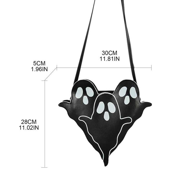 Túi Đeo Chéo Da Pu In Họa Tiết Hoạt Hình Phong Cách Gothic Độc Đáo Thời Trang Cho Nữ