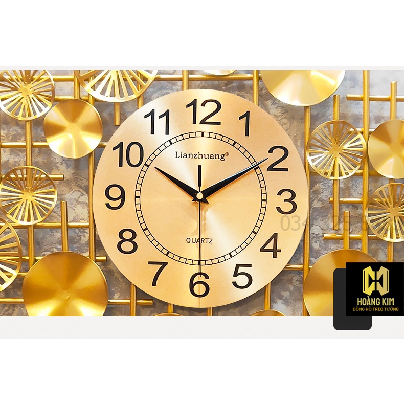 Đồng hồ treo tường Đồng hồ trang trí Decor kiểu dáng sang trọng hiện đại size 120x50cm