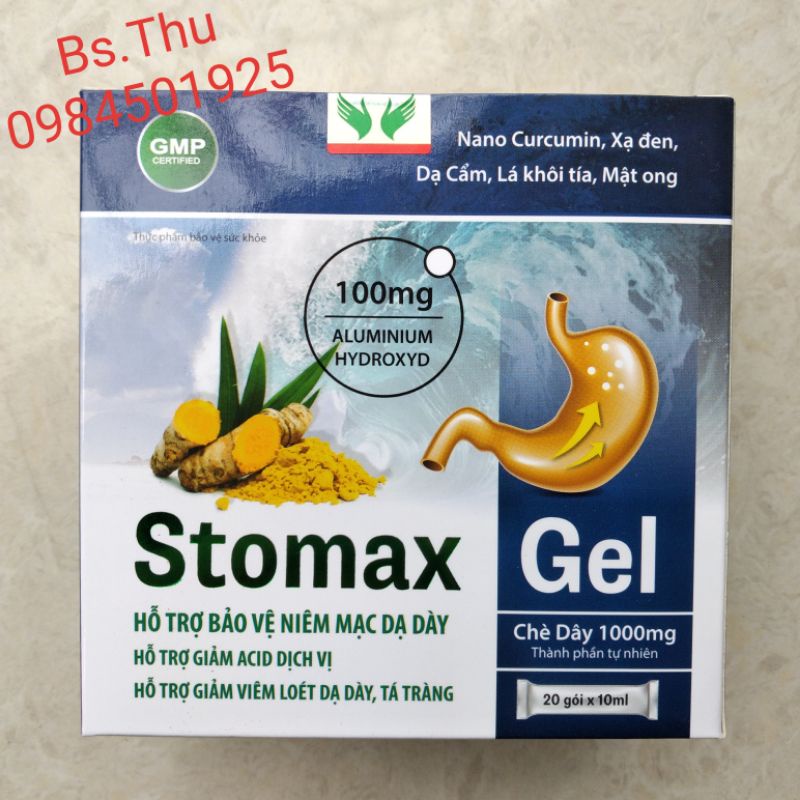 Stomax gel - Hỗ trợ bảo vệ niêm mạc dạ dày, hộp 20 gói