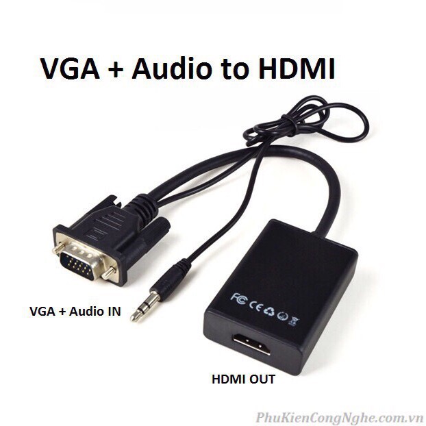 Cáp Chuyển Đổi VGA sang HDMI Có Âm Thanh