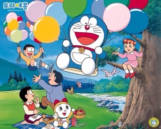 Poster anime đoremon 5 tấm khổ a4