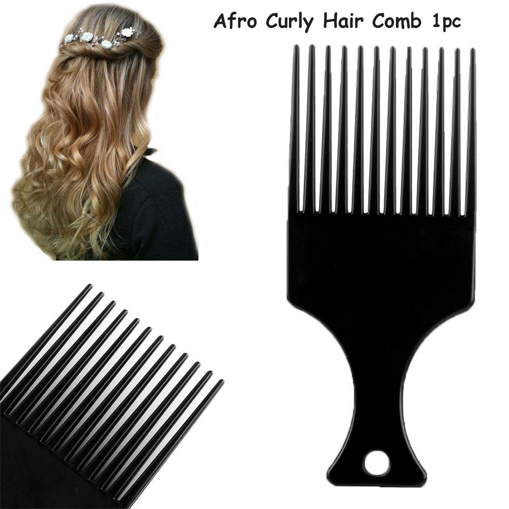 LANFY Lược Chải Tóc Afro Bằng Nhựa Màu Đen