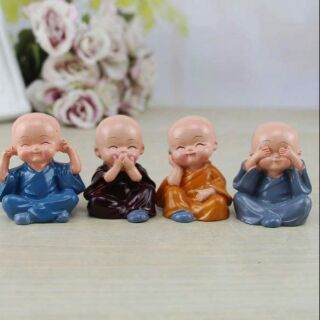 Bộ 04 Chú Tiểu Tứ Không Hàng Chuẩn - Không Nghe, Không Nói, Không Nhìn, Tâm Không Động