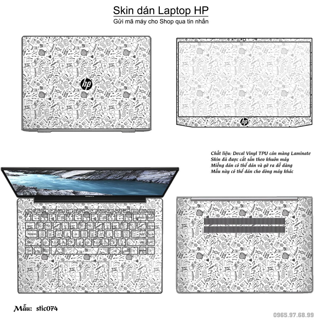 Skin dán Laptop HP in hình Hoa văn sticker _nhiều mẫu 13 (inbox mã máy cho Shop)