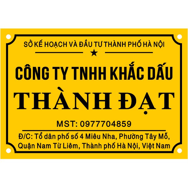 Biển Công ty in trên Mika