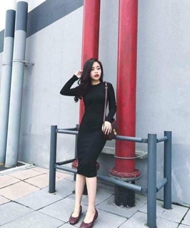 ĐẦM BODY TAY DÀI CỔ TRÒN