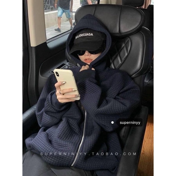 Áo khoác 🌸 Áo hoodie nỉ zip khoá kéo vải ô vuông trần bông oversize phong cách Hàn Quốc Ulzzang PHULA | BigBuy360 - bigbuy360.vn