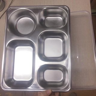 khay cơm inox sâu lòng ( combo 10 bộ cả nắp )