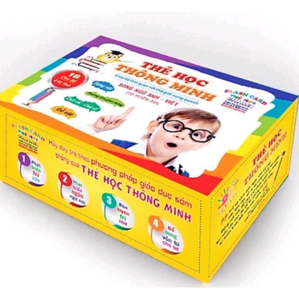 Bộ thẻ học thông minh 16 chủ đề song ngữ cho bé - đồ chơi thông minh
