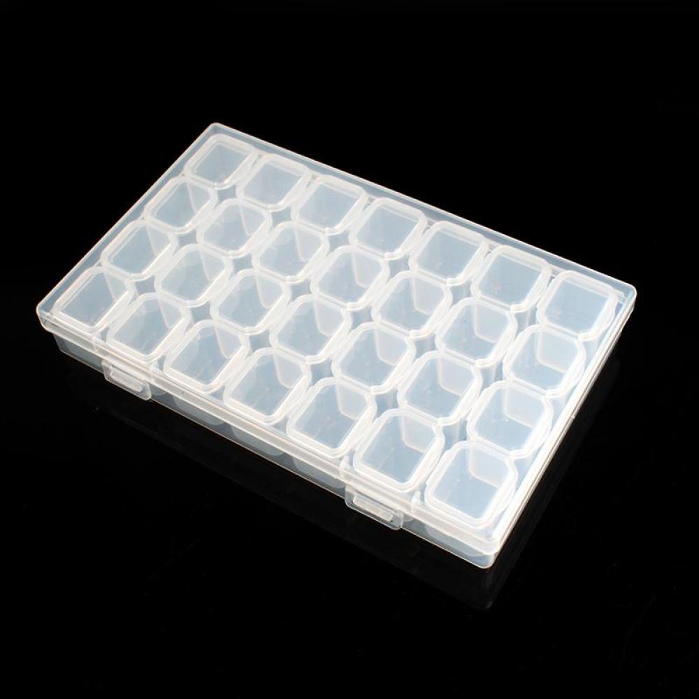 Hộp Nhựa Trong Suốt 28 Ngăn Đựng Trang Sức Tiện Lợi R2Z9