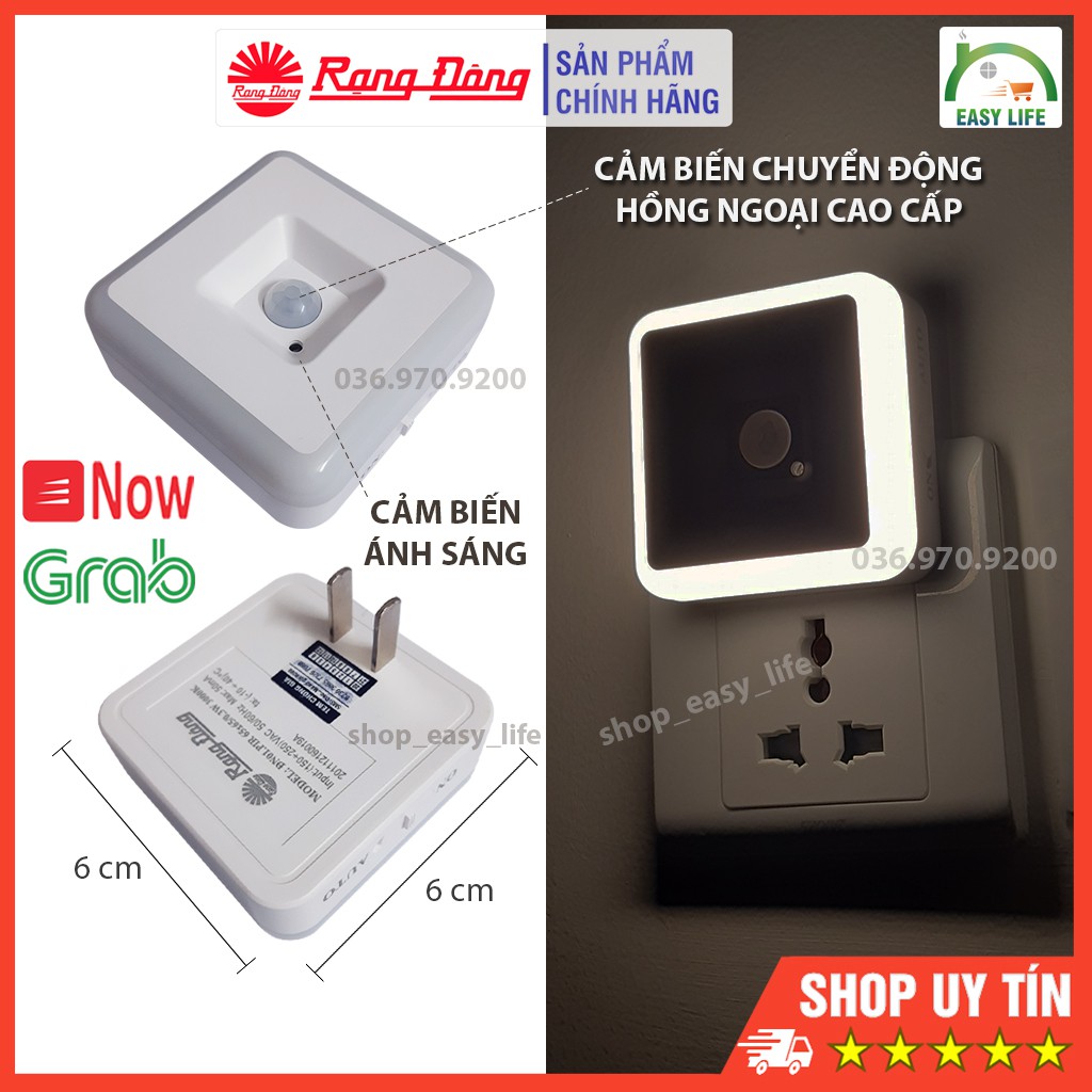 [SIÊU BỀN]Đèn Ngủ Cảm Biến Hồng Ngoại Cao Cấp - Rạng Đông 0.3W DN-RD-01