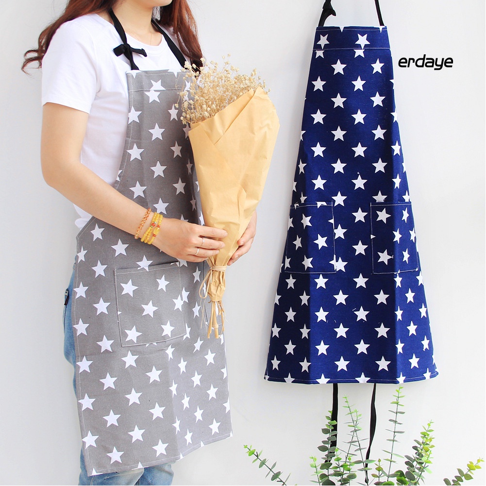 Tạp Dề Nấu Ăn In Hình Ngôi Sao Năm Cánh Có Thể Điều Chỉnh