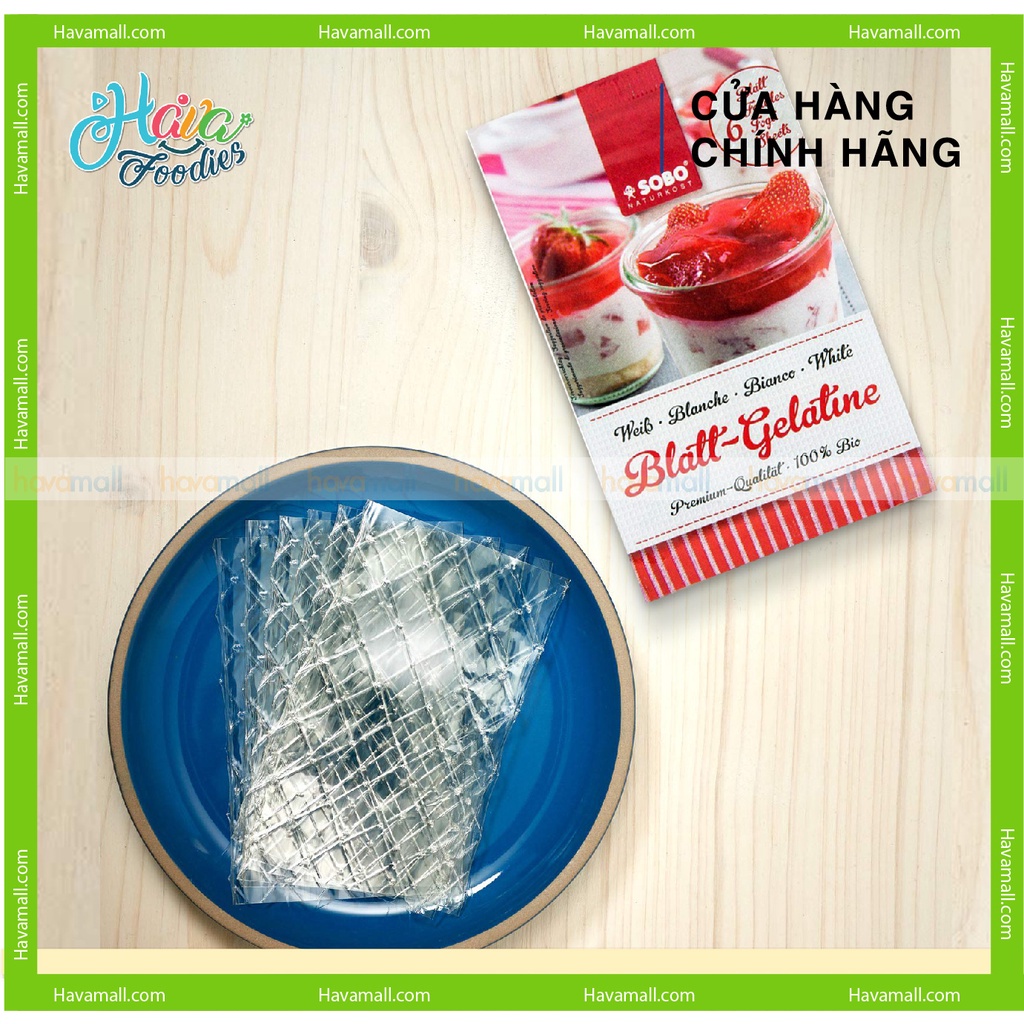 [HÀNG CHÍNH HÃNG] Gelatine Hữu Cơ Dạng Lá Sobo 10gr – Organic Blatt-Gelatine