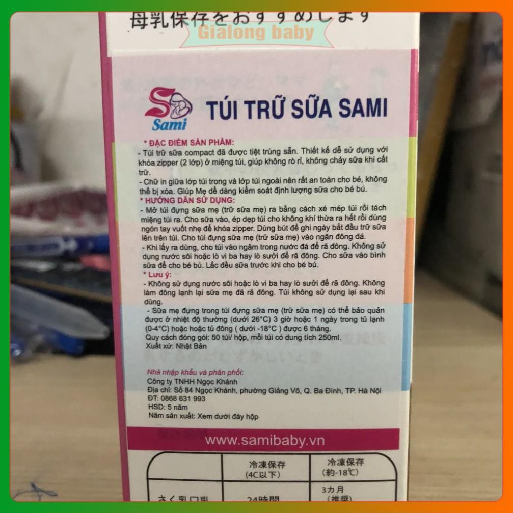 Túi trữ sữa Sami Nhật Bản 250ml - 50 túi