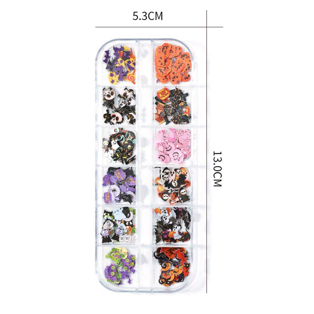 Hộp Kim Tuyến Lấp Lánh Trang Trí Móng Tay Chủ Đề Halloween