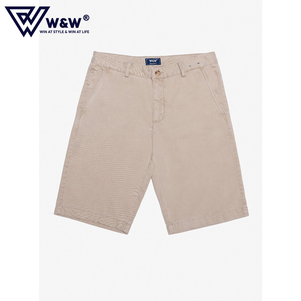 Quần Short Nam W&W Cạp Khuy Túi Chéo, Chất Liệu Kaki Bền Màu, Phong Cách Trẻ Trung, Hiện Đại WKS08R