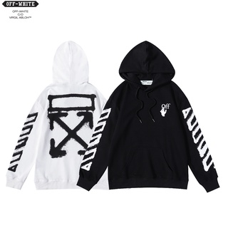 Áo hoodie cotton tay dài in hình OFF-WHITE cho cặp đôi
