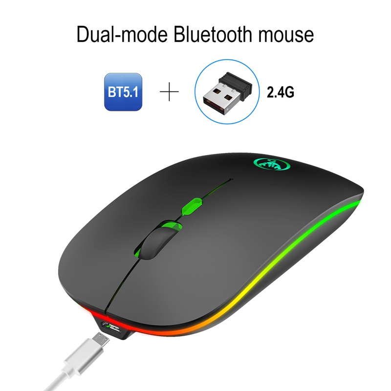 1 Chuột Quang Chơi Game Không Dây Bluetooth Có Đèn Led Và Thể Sạc Lại Cho Pc Laptop