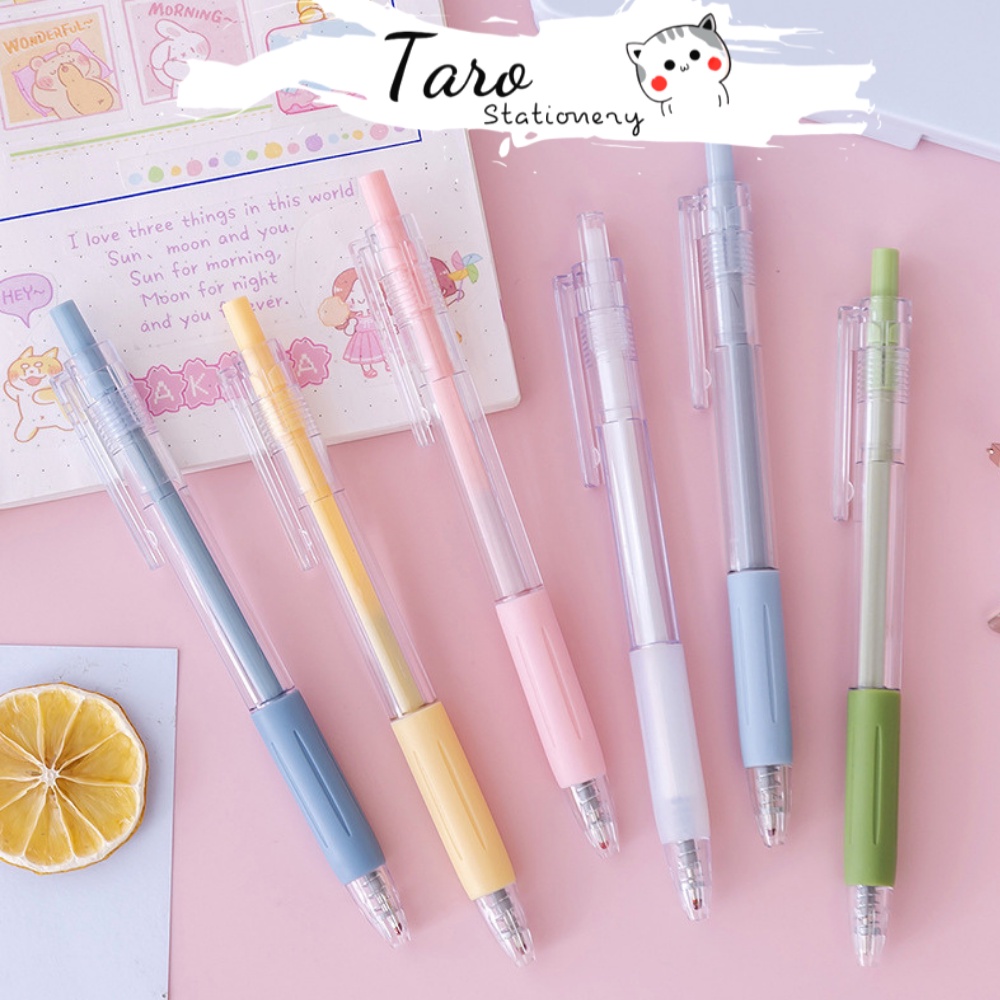 Bút gel vỏ trong suốt mực đen Macron A11 ghi chép Tiếng Anh 0,5mm Taro Stationery