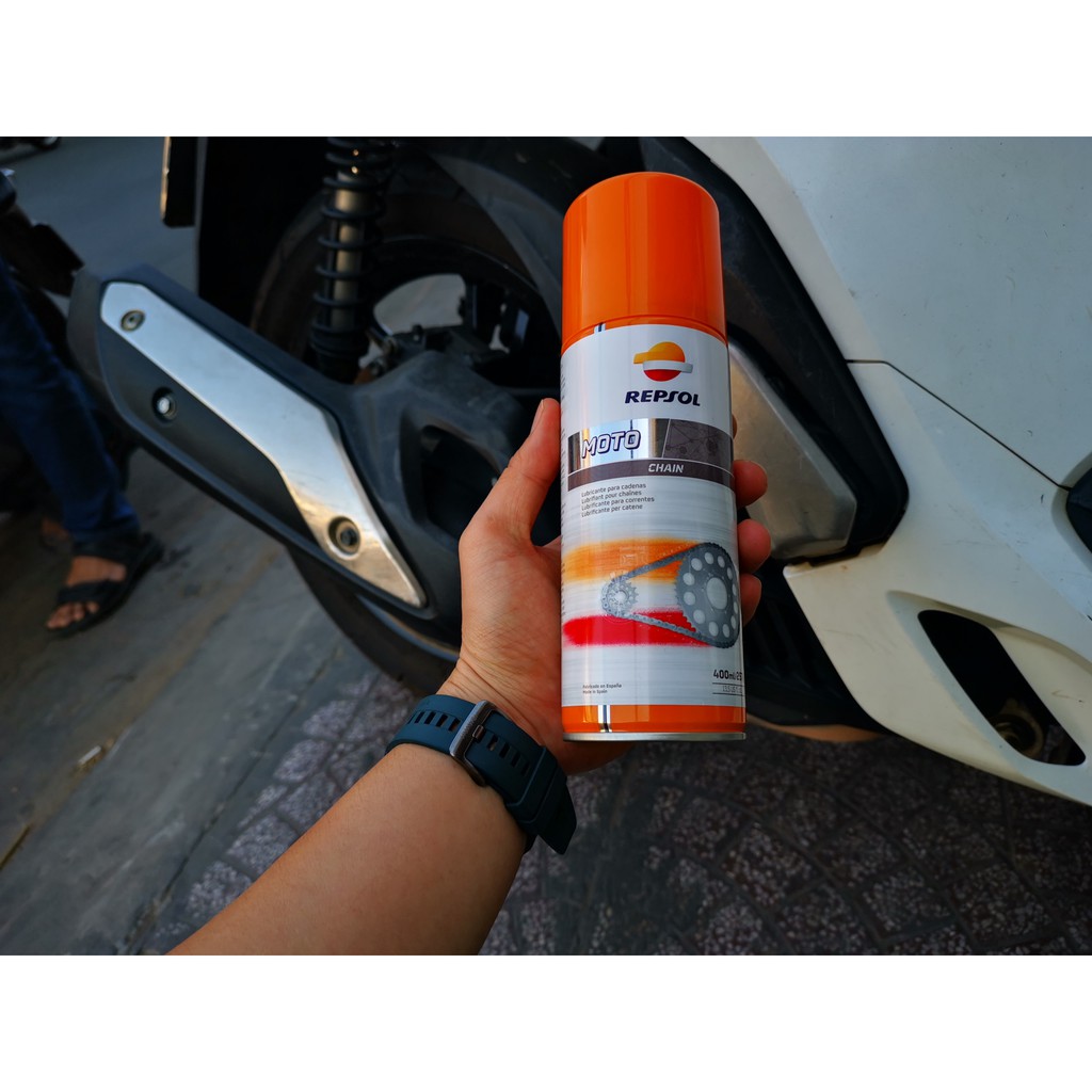 Chai Xịt Dưỡng Sên Rep sol Moto Chain Lube 400ml