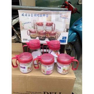 SET 5 HŨ THUỶ TINH ĐỰNG GIA VỊ