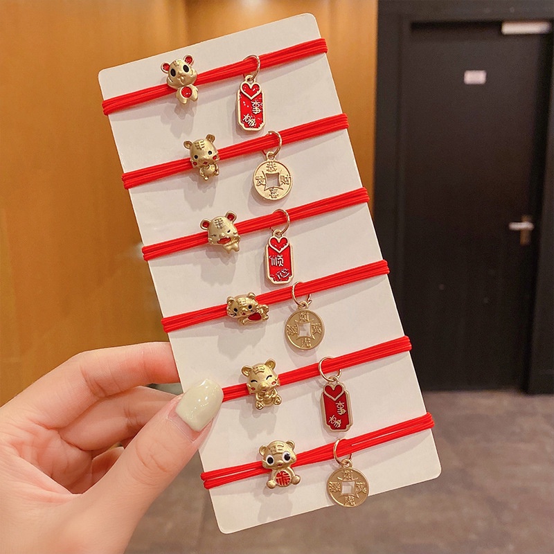 Dây buộc tóc cao su mặt hình hổ năm mới 2022