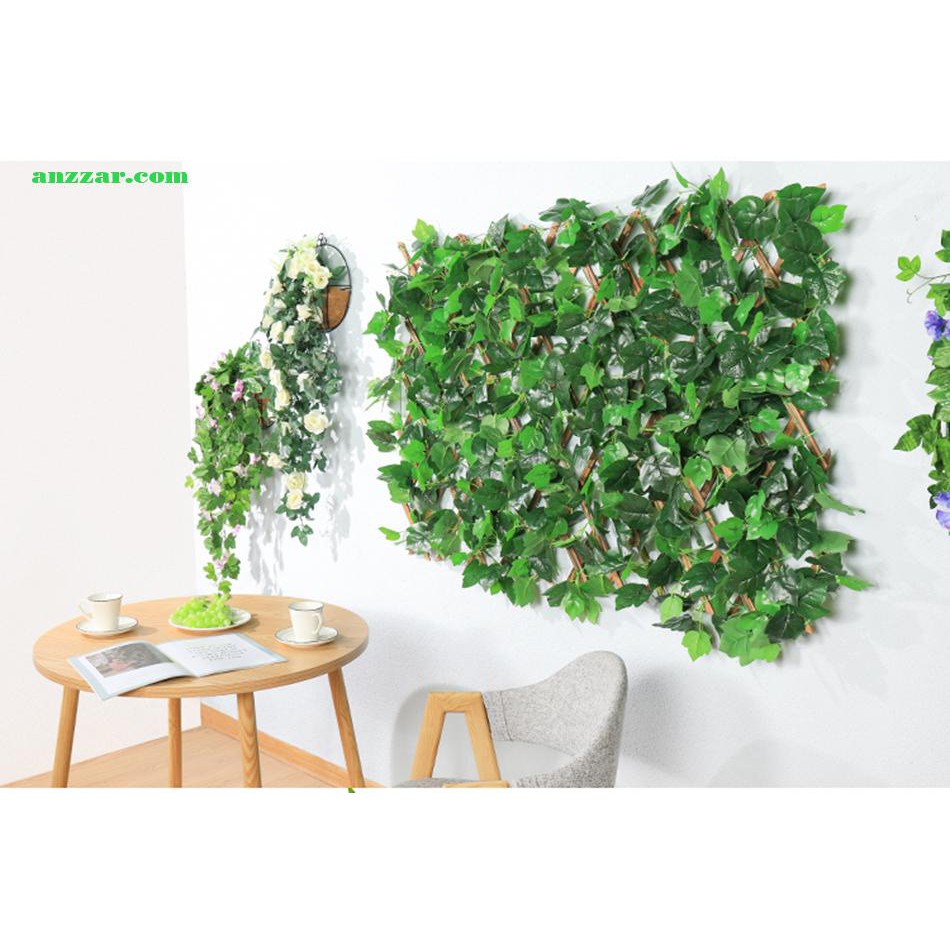 Combo 05 dây lá giả thả trần, trang trí tường, hàng rào, lan can xanh mát Anzzar
