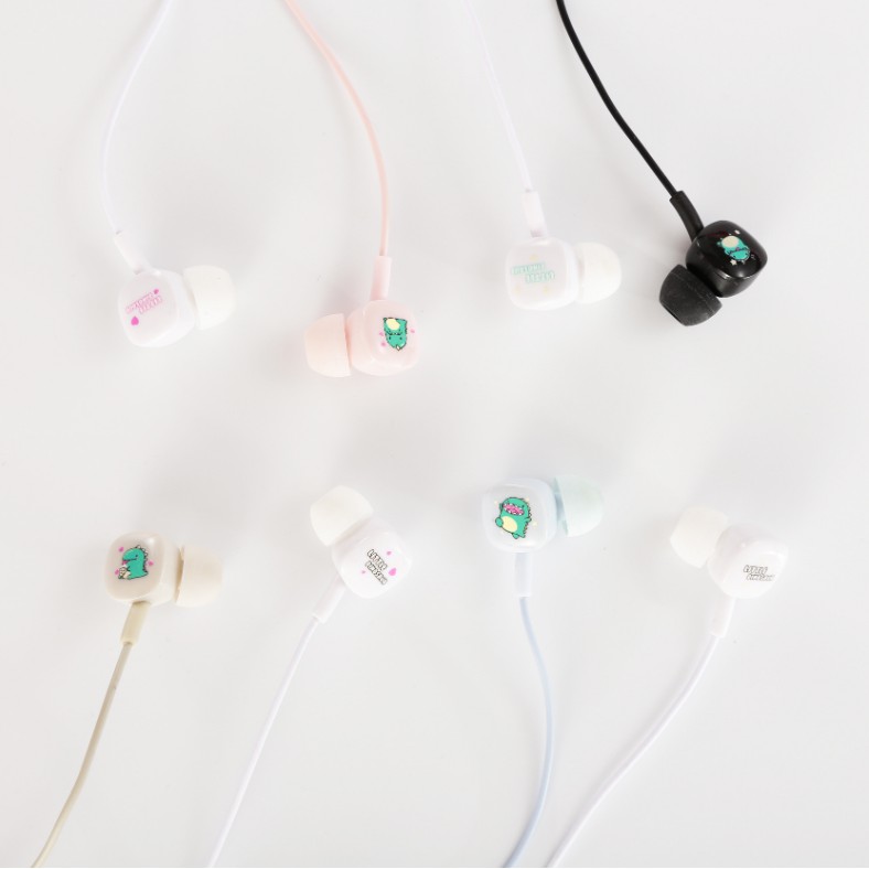 Bộ Tai Nghe Và Hộp Đựng Hàn Quốc Khủng Long (In - Ear) Cực Cute - Có Mic Đàm Thoại - BEYOU ( Khủng Long )