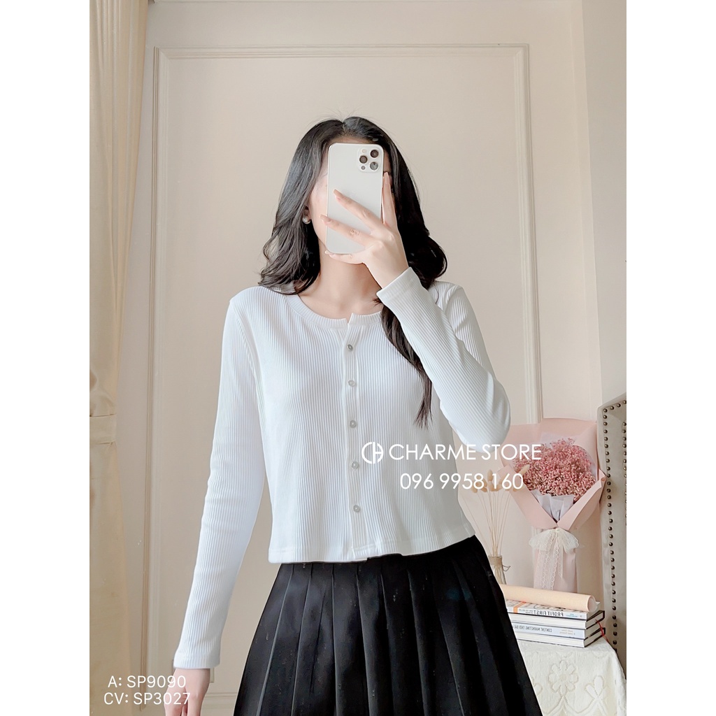 Áo khoác cardigan nữ dáng ngắn thiết kế Charme 9090 | BigBuy360 - bigbuy360.vn