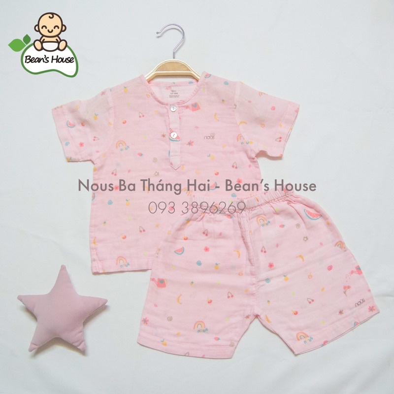 Bộ Nous vải xô cho bé sơ sinh