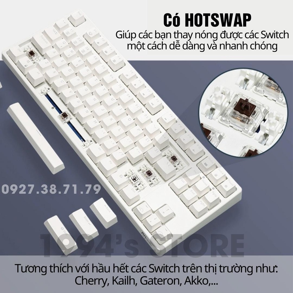 Bộ Kit Bàn Phím Cơ Không Dây Royal Kludge RK987 Version 4 HOTSWAP - Wireless 2.4G + Bluetooth 5.1 + Type C